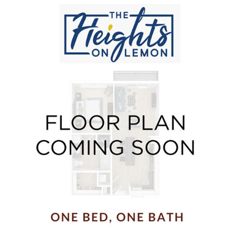 Floor plan for 1 bed, 1 bath, 695 sqft